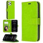 For iPhone 12 / 12 Pro Crazy Horse Texture Horizontal Flip Leather Case with Holder & Card Slots & Wallet & Photo Frame(Green) - 1