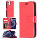 For iPhone 12 mini Crazy Horse Texture Horizontal Flip Leather Case with Holder & Card Slots & Wallet & Photo Frame(Red) - 1