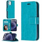 For iPhone 12 mini Crazy Horse Texture Horizontal Flip Leather Case with Holder & Card Slots & Wallet & Photo Frame(Blue) - 1