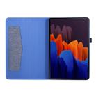 For Samsung Galaxy Tab S8 / Galaxy Tab S7 T870/T875 Horizontal Flip TPU + Fabric PU Leather Protective Case with Card Slots & Holder(DeepBlue) - 5