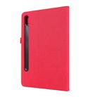 For Samsung Galaxy Tab S8 / Galaxy Tab S7 T870/T875 Horizontal Flip TPU + Fabric PU Leather Protective Case with Card Slots & Holder(Red) - 3