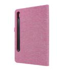 For Samsung Galaxy Tab S8 / Galaxy Tab S7 T870/T875 Horizontal Flip TPU + Fabric PU Leather Protective Case with Card Slots & Holder(RoseRed) - 3