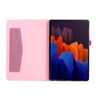 For Samsung Galaxy Tab S8 / Galaxy Tab S7 T870/T875 Horizontal Flip TPU + Fabric PU Leather Protective Case with Card Slots & Holder(RoseRed) - 5