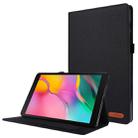 For Samsung Galaxy Tab A7 (2020) Horizontal Flip TPU + Fabric PU Leather Protective Case with Card Slots & Holder(Black) - 1