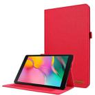 For Samsung Galaxy Tab A7 (2020) Horizontal Flip TPU + Fabric PU Leather Protective Case with Card Slots & Holder(Red) - 1