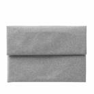 POFOKO Cloth Pattern Laptop Liner Bag Canvas Business Waterproof Computer Bag Briefcase, Size:15-15.4-15.6 inch( Light Grey) - 1