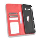 For Asus ROG Phone 3 ZS661KS  Magnetic Buckle Retro Crazy Horse Texture Horizontal Flip Leather Case  , with Holder & Card Slots & Photo Frame(Red) - 4
