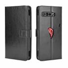 For Asus ROG Phone 3 ZS661KS Retro Crazy Horse Texture Horizontal Flip Leather Case , with Holder & Card Slots & Photo Frame(Black) - 1
