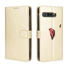 For Asus ROG Phone 3 ZS661KS Retro Crazy Horse Texture Horizontal Flip Leather Case , with Holder & Card Slots & Photo Frame(Gold) - 1