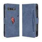 For Asus ROG Phone 3 ZS661KS Wallet Style Skin Feel Calf Pattern Leather Case ，with Separate Card Slot(Blue) - 1