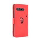 For Asus ROG Phone 3 ZS661KS Wallet Style Skin Feel Calf Pattern Leather Case ，with Separate Card Slot(Red) - 3