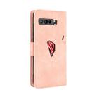 For Asus ROG Phone 3 ZS661KS Wallet Style Skin Feel Calf Pattern Leather Case ，with Separate Card Slot(Pink) - 3