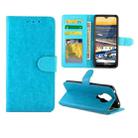 For Nokia5.3 Crazy Horse Texture Leather Horizontal Flip Protective Case with Holder & Card Slots & Wallet & Photo Frame(baby Blue) - 1