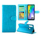 For Huawei Y6p(2020) Crazy Horse Texture Leather Horizontal Flip Protective Case with Holder & Card Slots & Wallet & Photo Frame(baby Blue) - 1