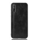 For Huawei P Smart S Shockproof Sewing Cow Pattern Skin PC + PU + TPU Case(Black) - 2