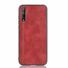 For Huawei P Smart S Shockproof Sewing Cow Pattern Skin PC + PU + TPU Case(Red) - 2