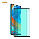 For Redmi Note 9S/Note 9 Pro 5 PCS ENKAY Hat-Prince 0.26mm 9H 6D Curved Full Screen Eye Protection Green Film Tempered Glass Protector - 1