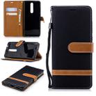 Color Matching Denim Texture Leather Case for Nokia 5.1 (2018), with Holder & Card Slots & Wallet & Lanyard(Black) - 1