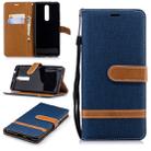 Color Matching Denim Texture Leather Case for Nokia 5.1 (2018), with Holder & Card Slots & Wallet & Lanyard(Dark Blue) - 1