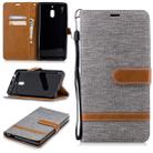Color Matching Denim Texture Leather Case for Nokia 2.1 (2018) , with Holder & Card Slots & Wallet & Lanyard(Gray) - 1