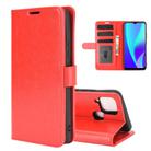 For OPPO Realme C15 R64 Texture Single Horizontal Flip Protective Case with Holder & Card Slots & Wallet& Photo Frame(Red) - 1