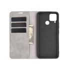 For Realme C15 Retro-skin Business Magnetic Suction Leather Case with Holder & Card Slots & Wallet(Grey) - 2