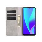 For Realme C15 Retro-skin Business Magnetic Suction Leather Case with Holder & Card Slots & Wallet(Grey) - 3