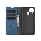 For Realme C15 Retro-skin Business Magnetic Suction Leather Case with Holder & Card Slots & Wallet(Dark Blue) - 2