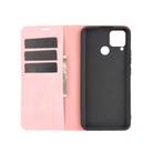 For Realme C15 Retro-skin Business Magnetic Suction Leather Case with Holder & Card Slots & Wallet(Pink) - 2