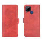 For OPPO Realme C15 Dual-side Magnetic Buckle Horizontal Flip Leather Case with Holder & Card Slots & Wallet(Red) - 2