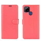 For OPPO Realme C15 Litchi Texture Horizontal Flip Protective Case with Holder & Card Slots & Wallet(Red) - 2