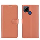 For OPPO Realme C15 Litchi Texture Horizontal Flip Protective Case with Holder & Card Slots & Wallet(Brown) - 2