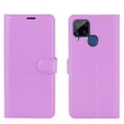 For OPPO Realme C15 Litchi Texture Horizontal Flip Protective Case with Holder & Card Slots & Wallet(Purple) - 2