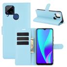 For OPPO Realme C15 Litchi Texture Horizontal Flip Protective Case with Holder & Card Slots & Wallet(Blue) - 1