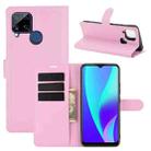 For OPPO Realme C15 Litchi Texture Horizontal Flip Protective Case with Holder & Card Slots & Wallet(Pink) - 1