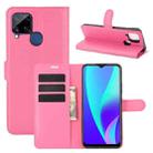 For OPPO Realme C15 Litchi Texture Horizontal Flip Protective Case with Holder & Card Slots & Wallet(Rose red) - 1