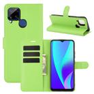 For OPPO Realme C15 Litchi Texture Horizontal Flip Protective Case with Holder & Card Slots & Wallet(Green) - 1