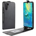 For Huawei P30 Pro R64 Texture Single Vertical Flip Leather Protective Case with Card Slots & Photo Frame(Black) - 1