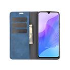 For Huawei Enjoy 20 Retro-skin Business Magnetic Suction Leather Case with Holder & Card Slots & Wallet(Dark Blue) - 3