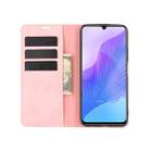 For Huawei Enjoy 20 Retro-skin Business Magnetic Suction Leather Case with Holder & Card Slots & Wallet(Pink) - 3