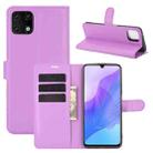 For Huawei Enjoy 20 Litchi Texture Horizontal Flip Protective Case with Holder & Card Slots & Wallet(Purple) - 1