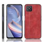 For Oppo Reno4 Z 5G/A92S Shockproof Sewing Cow Pattern Skin PC + PU + TPU Case(Red) - 1