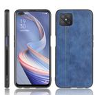 For Oppo Reno4 Z 5G/A92S Shockproof Sewing Cow Pattern Skin PC + PU + TPU Case(Blue) - 1