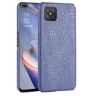 For Oppo Reno4 Z 5G/A92S Shockproof Crocodile Texture PC + PU Case(Blue) - 1