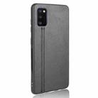 For Samsung Galaxy A41 Shockproof Sewing Cow Pattern Skin PC + PU + TPU Case(Black) - 3