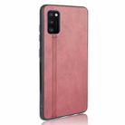 For Samsung Galaxy A41 Shockproof Sewing Cow Pattern Skin PC + PU + TPU Case(Red) - 3