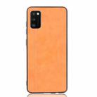 For Samsung Galaxy A41 Shockproof Sewing Cow Pattern Skin PC + PU + TPU Case(Orange) - 2
