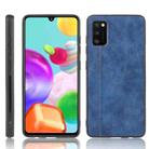 For Samsung Galaxy A41 Shockproof Sewing Cow Pattern Skin PC + PU + TPU Case(Blue) - 1