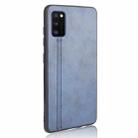 For Samsung Galaxy A41 Shockproof Sewing Cow Pattern Skin PC + PU + TPU Case(Blue) - 3
