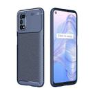 For OPPO Realme V5 Carbon Fiber Texture Shockproof TPU Case(Blue) - 1